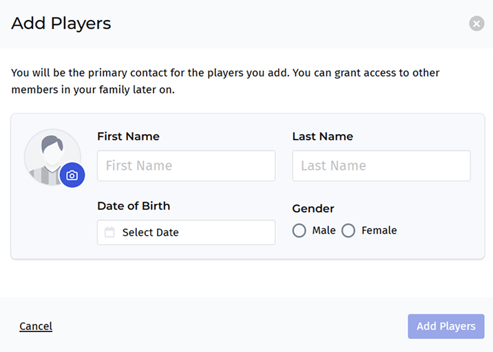 Add player form in PlayMetrics